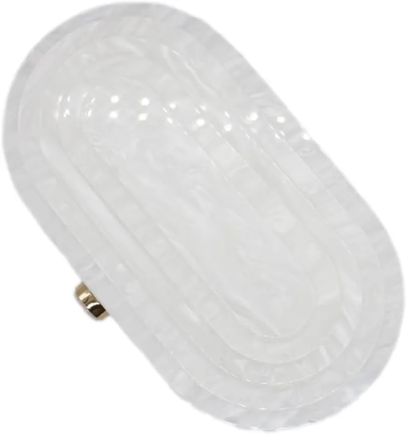 Acrylic Evening Clutch Bag for Women Shell Shape Shoulder Crossbody Bag Glitter Marble Purse Handbag