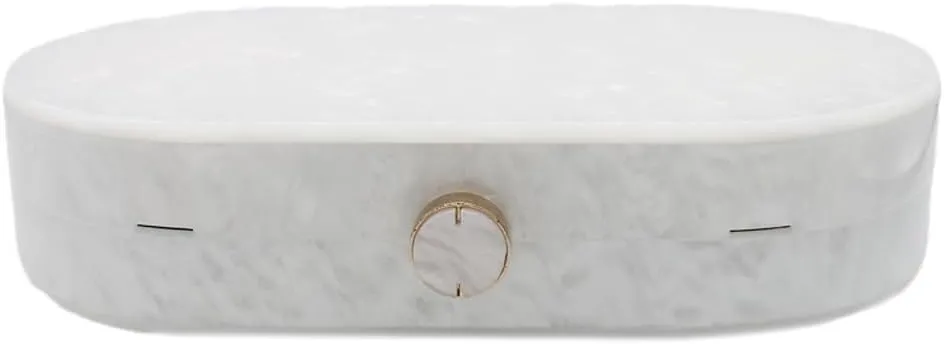 Acrylic Evening Clutch Bag for Women Shell Shape Shoulder Crossbody Bag Glitter Marble Purse Handbag