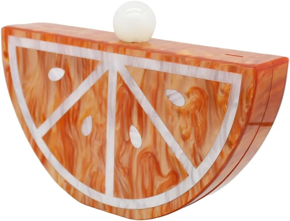 Acrylic Evening Clutch Purse for Women Cute Fruit Shape Handbag Party Banquet Cocktail Shoulder Bag
