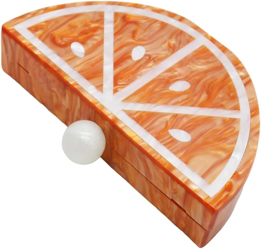 Acrylic Evening Clutch Purse for Women Cute Fruit Shape Handbag Party Banquet Cocktail Shoulder Bag