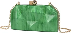Acrylic Irregular Square Evening Bag Marbled Shaped Shoulder Purse Chic Women Clutch for Wedding Party Cocktail