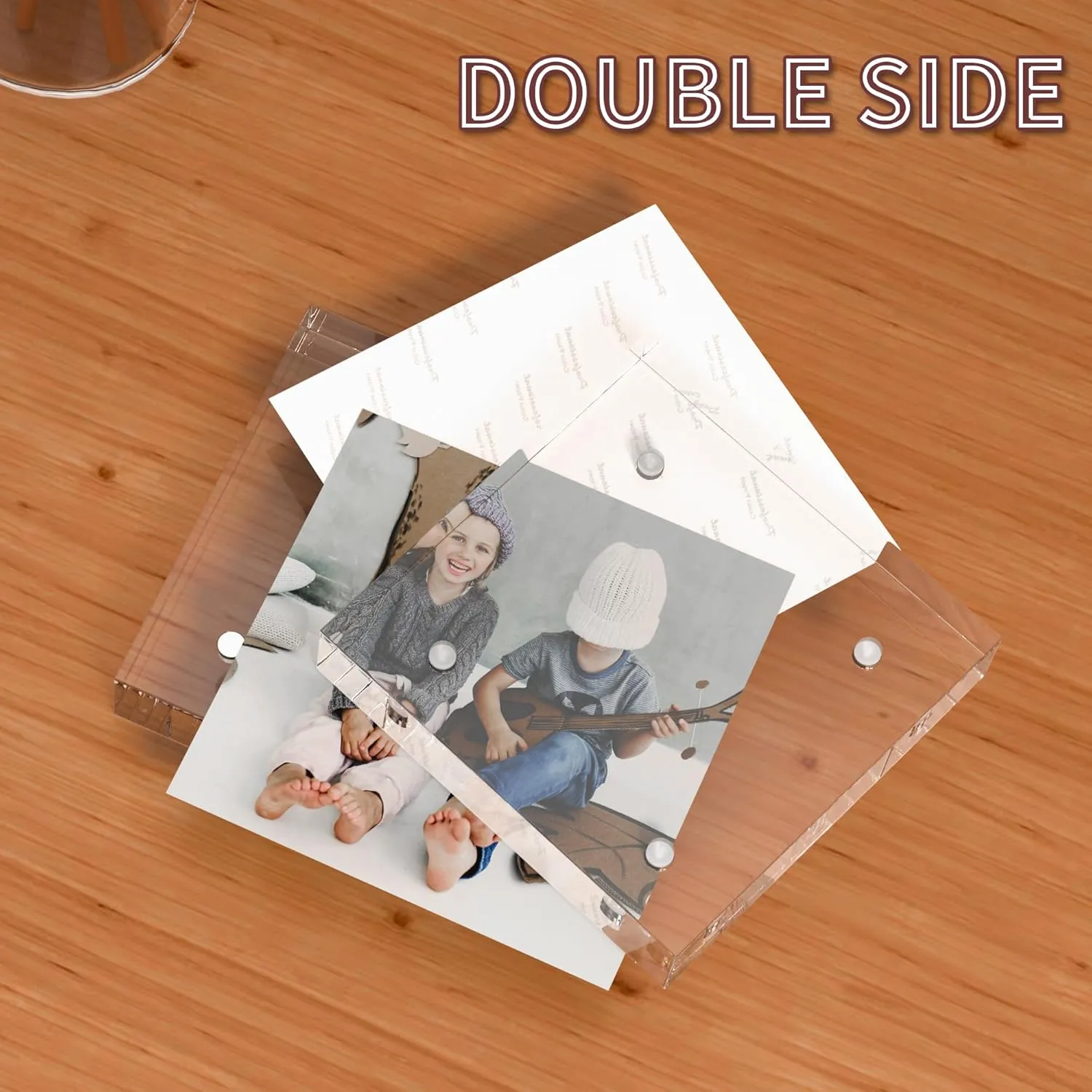 Acrylic Mini Frames 2x2, 3 Pack, Small Frame 2x2 for Tickets, Clear Picture Frame Small Tips Holder