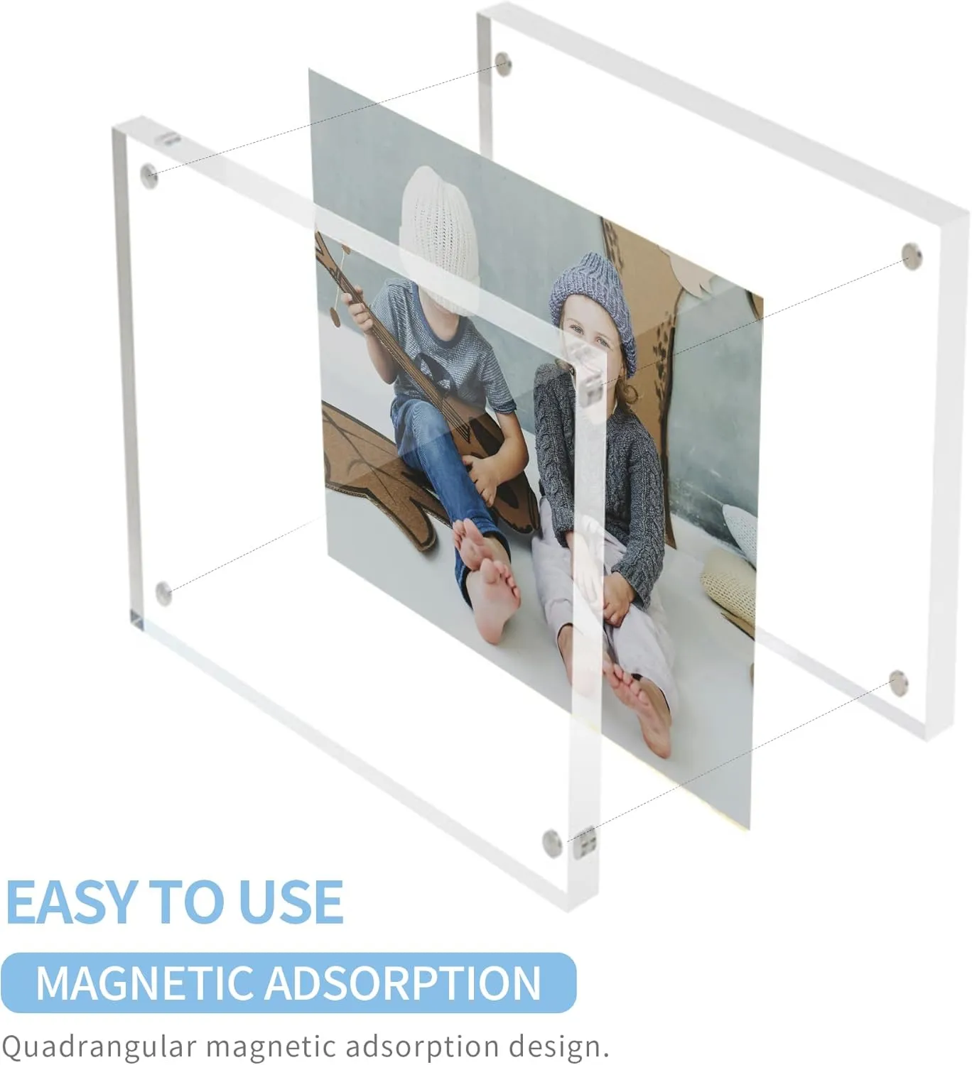 Acrylic Mini Frames 2x2, 3 Pack, Small Frame 2x2 for Tickets, Clear Picture Frame Small Tips Holder