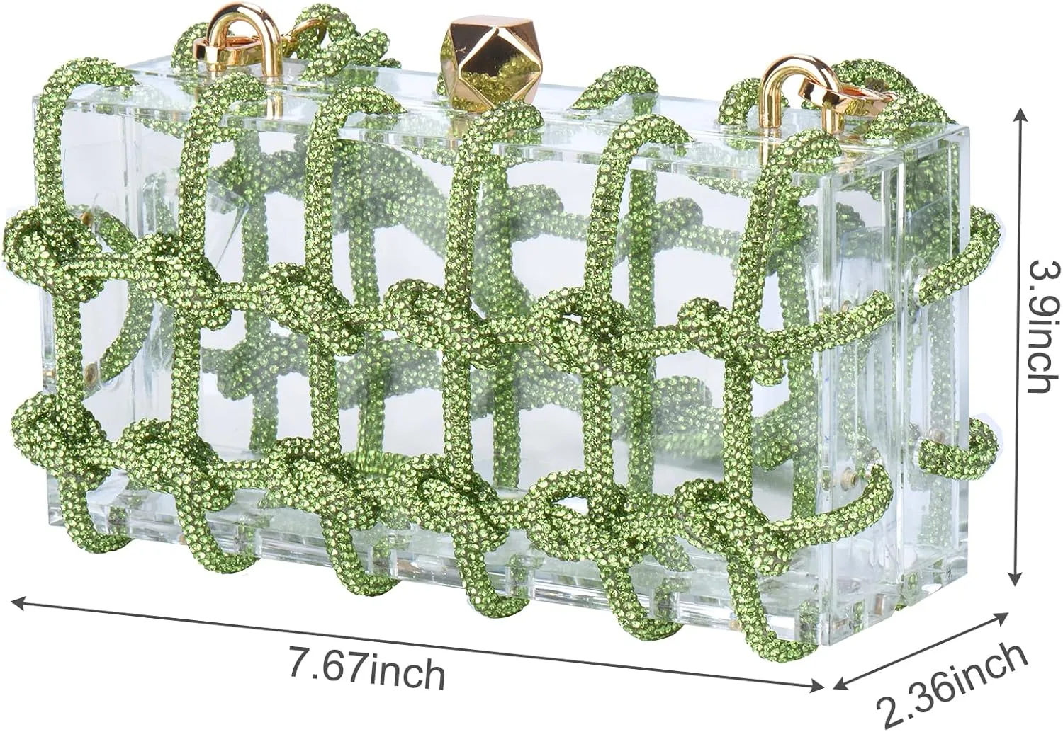 Acrylic Purse Bag with Rhinestones Clutch Purse Evening Clutches for Wedding and Party