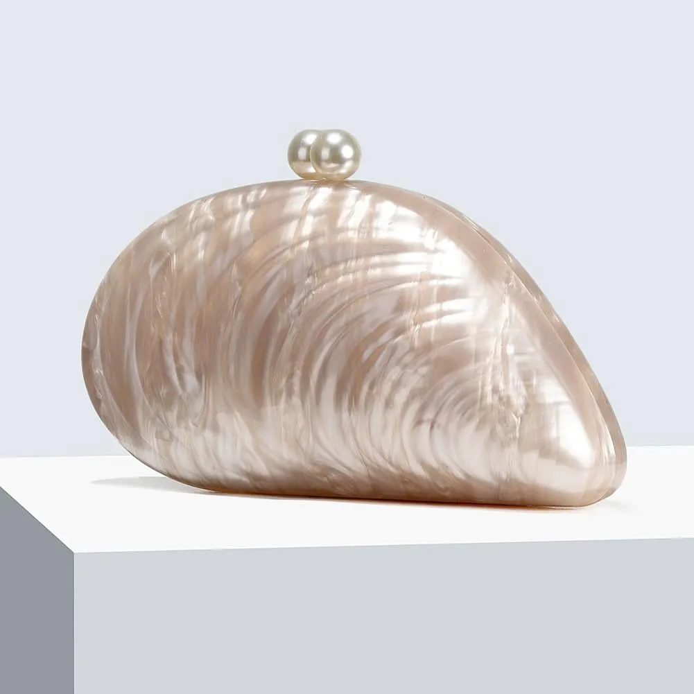 Acrylic Shell Clutch Purse for Women Fashion Acrylic Evening Bag Unique Evening Purse for Wedding Party Prom