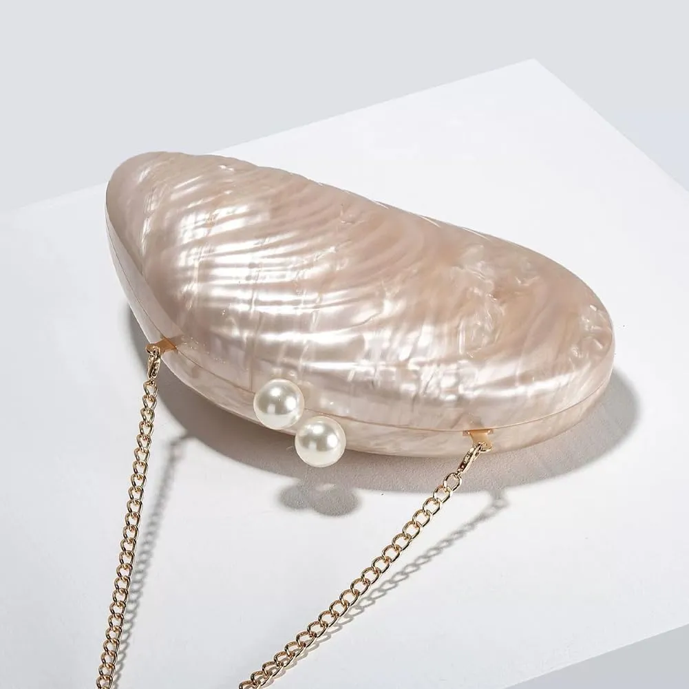 Acrylic Shell Clutch Purse for Women Fashion Acrylic Evening Bag Unique Evening Purse for Wedding Party Prom