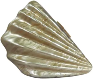 Acrylic Shell Shaped Bag Luxury Marble Clutch Evening Purses for Women Glitter Handbag for Wedding Cocktail Party Prom