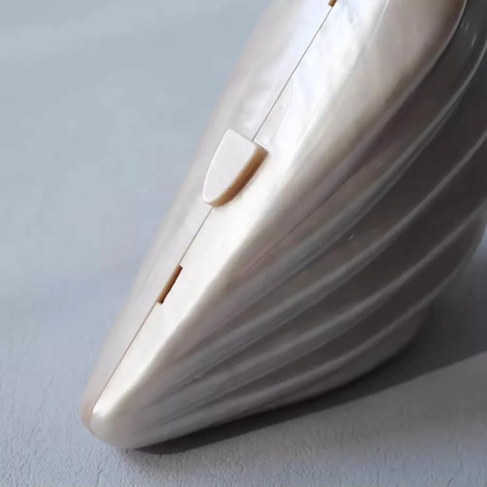 Acrylic Shell Shaped Bag Luxury Marble Clutch Evening Purses for Women Glitter Handbag for Wedding Cocktail Party Prom