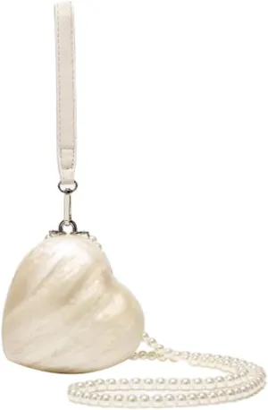 Acrylic Shell Shaped Clutch Women 2025 Trendy Luxury Marble Evening Handbag Pearl Chain Shoulder Bag Wedding Party