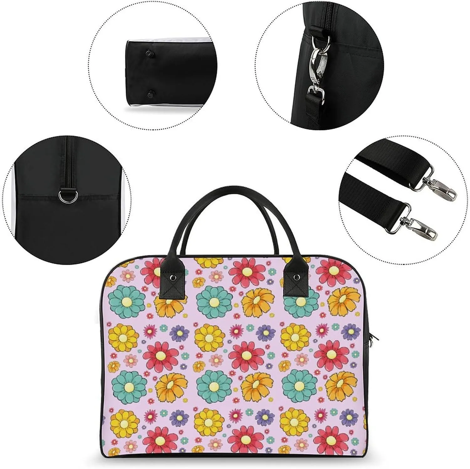 Adult Crossbody Nylon Gingerbread House Vintage Handbag for Travel 13" X 19" X 8"