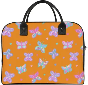 Adult High-capacity Nylon Colorful Butterfly Retro Handbag for Touring 13" X 19" X 8"