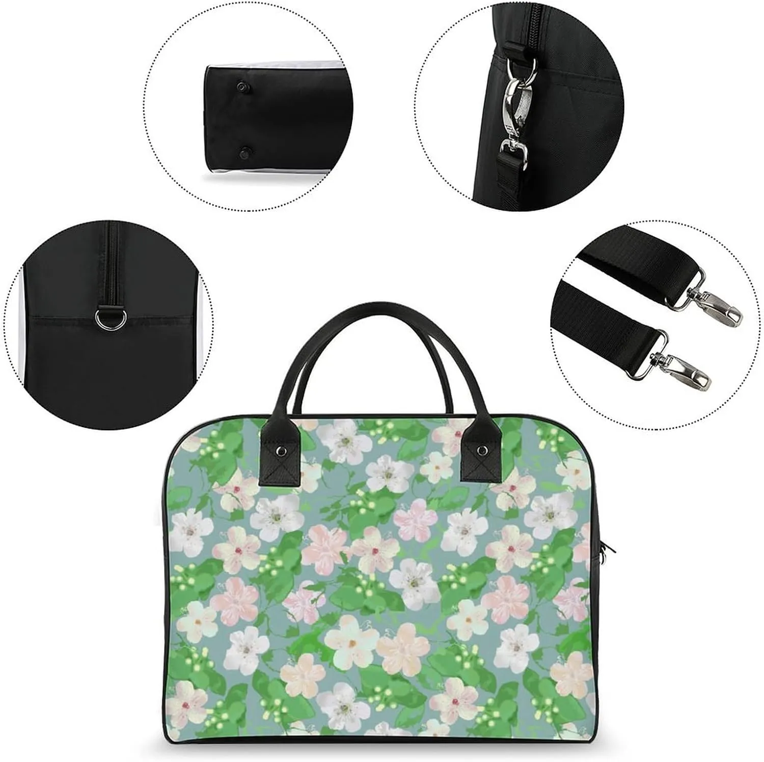 Adult Shoulder Nylon Colorful Butterfly Office Handbag for Travel 13" X 19" X 8"