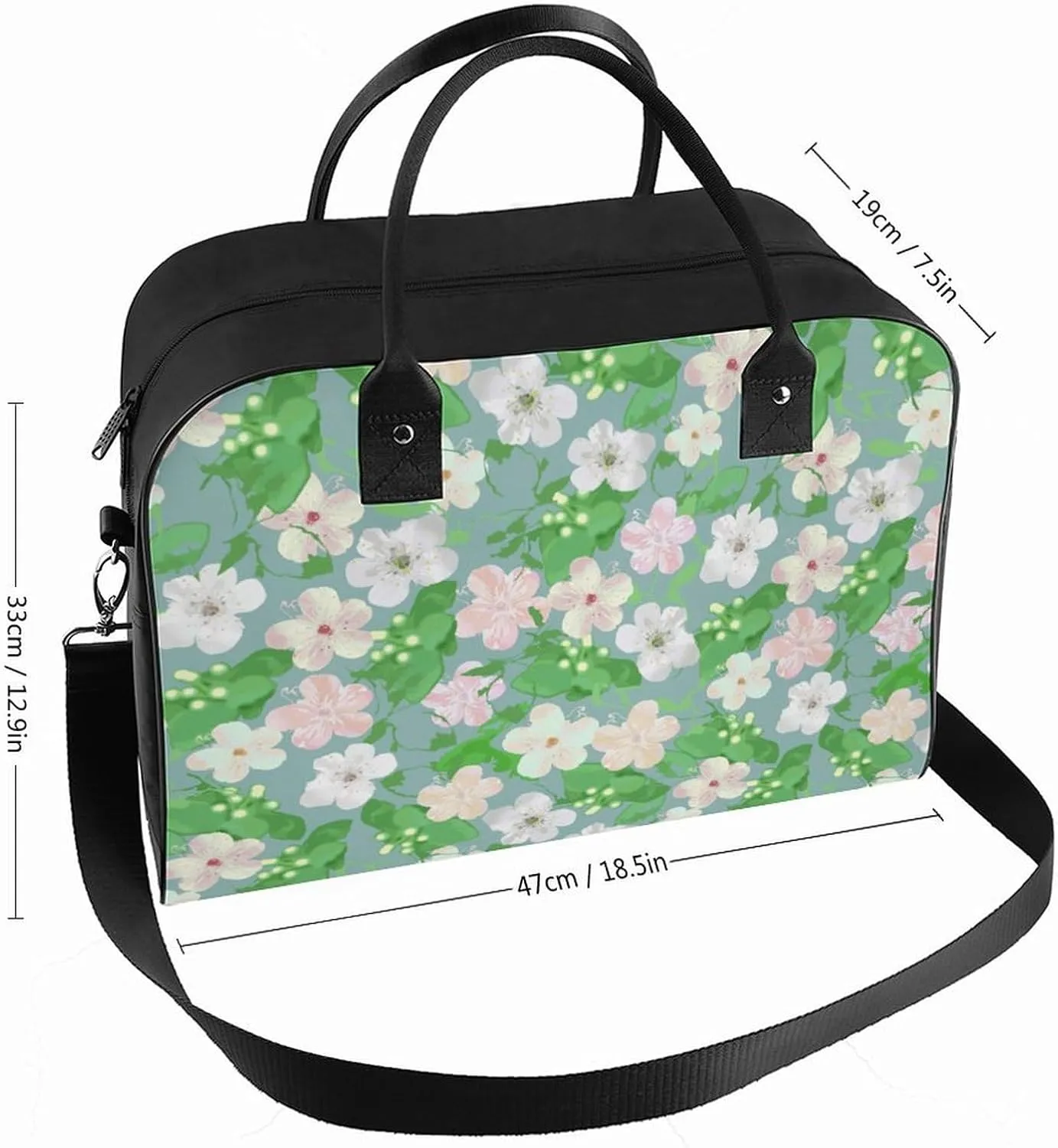 Adult Shoulder Nylon Colorful Butterfly Office Handbag for Travel 13" X 19" X 8"