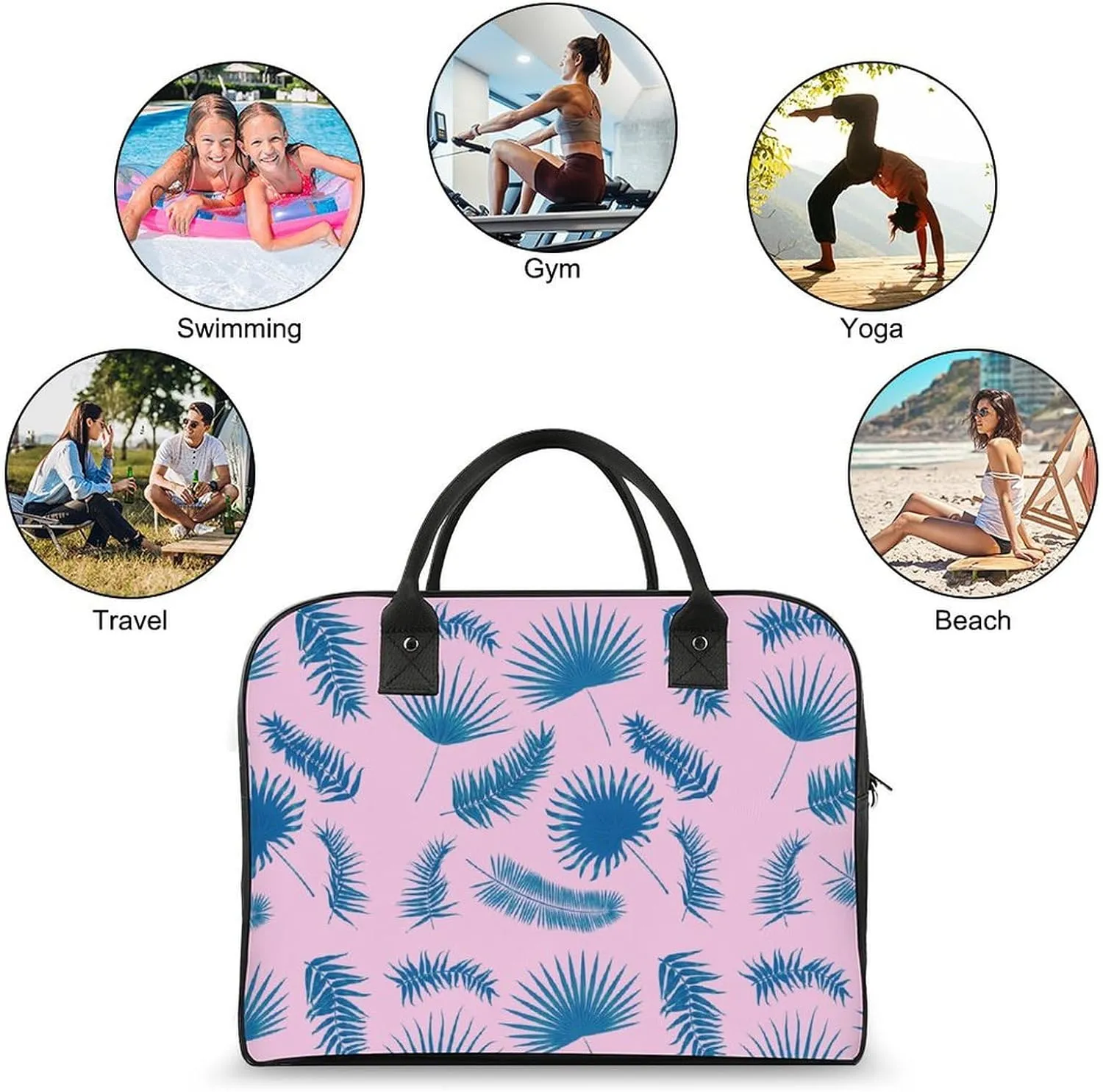 Adults Casual Nylon Santa Gifts Aesthetic Handbag for Journey 13" X 19" X 8"