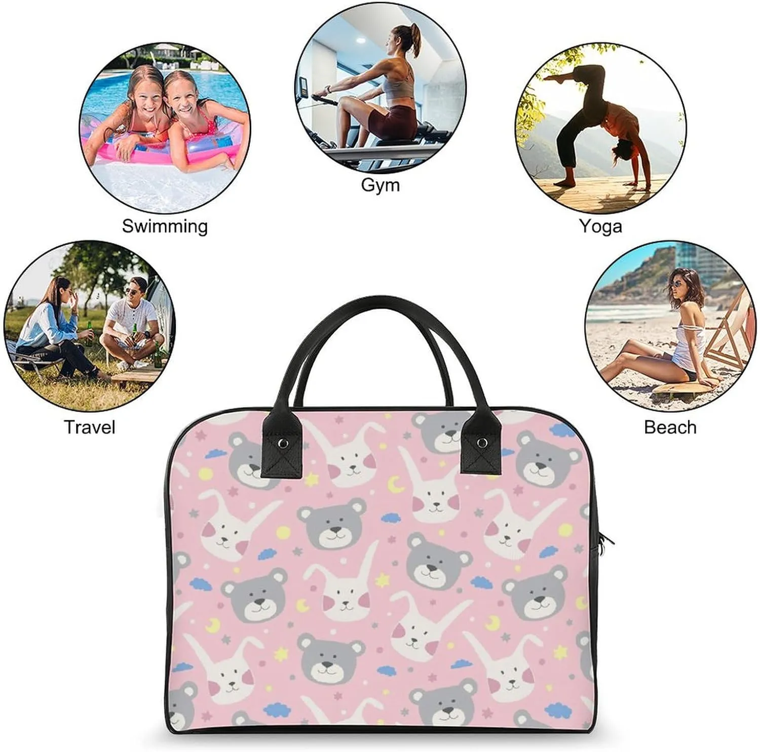 Adults Crossbody Nylon Gingerbread House Colorful Handbag for Travel 13" X 19" X 8"