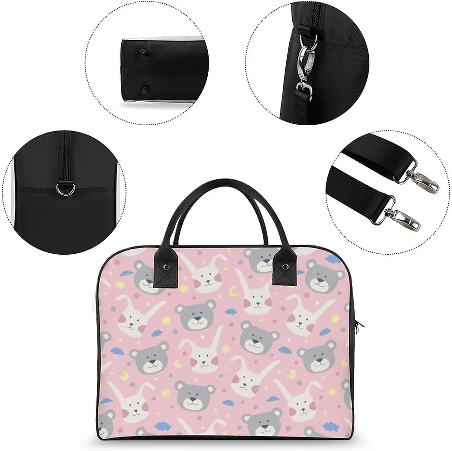 Adults Crossbody Nylon Gingerbread House Colorful Handbag for Travel 13" X 19" X 8"