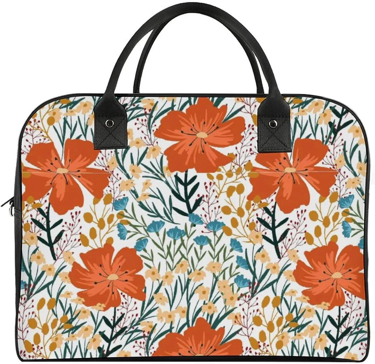 Adults Crossbody Nylon Lotus Florals Fashion Handbag for Business Trip 13" X 19" X 8"