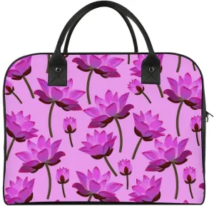 Adults Crossbody Nylon Lotus Florals Fashion Handbag for Business Trip 13" X 19" X 8"