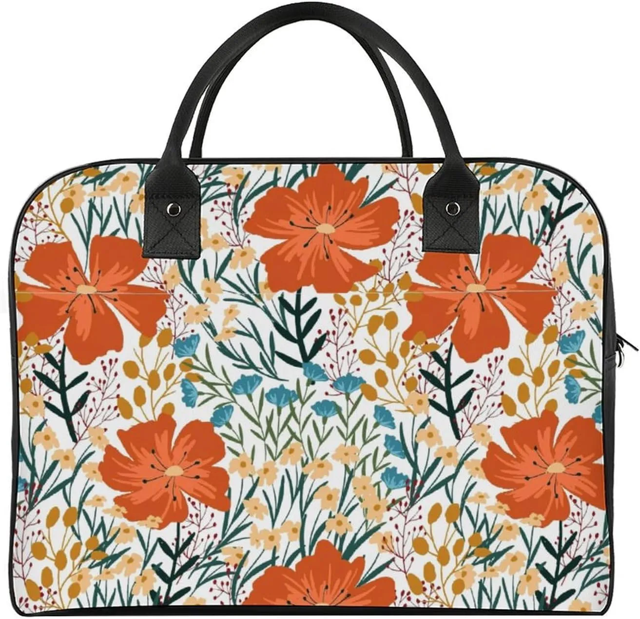 Adults Crossbody Nylon Lotus Florals Fashion Handbag for Business Trip 13" X 19" X 8"