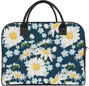 Adults Large Capacity Nylon White Centaurea Fashion Handbag for Journey 13" X 19" X 8"