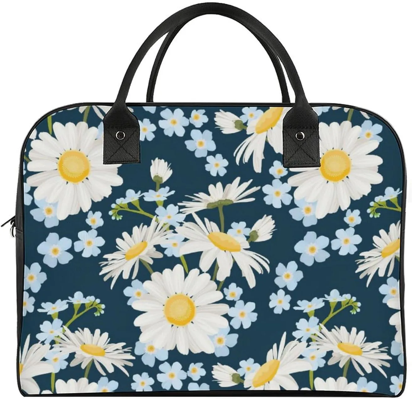 Adults Large Capacity Nylon White Centaurea Fashion Handbag for Journey 13" X 19" X 8"
