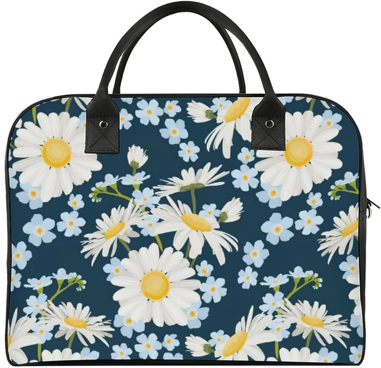 Adults Large Capacity Nylon White Centaurea Fashion Handbag for Journey 13" X 19" X 8"