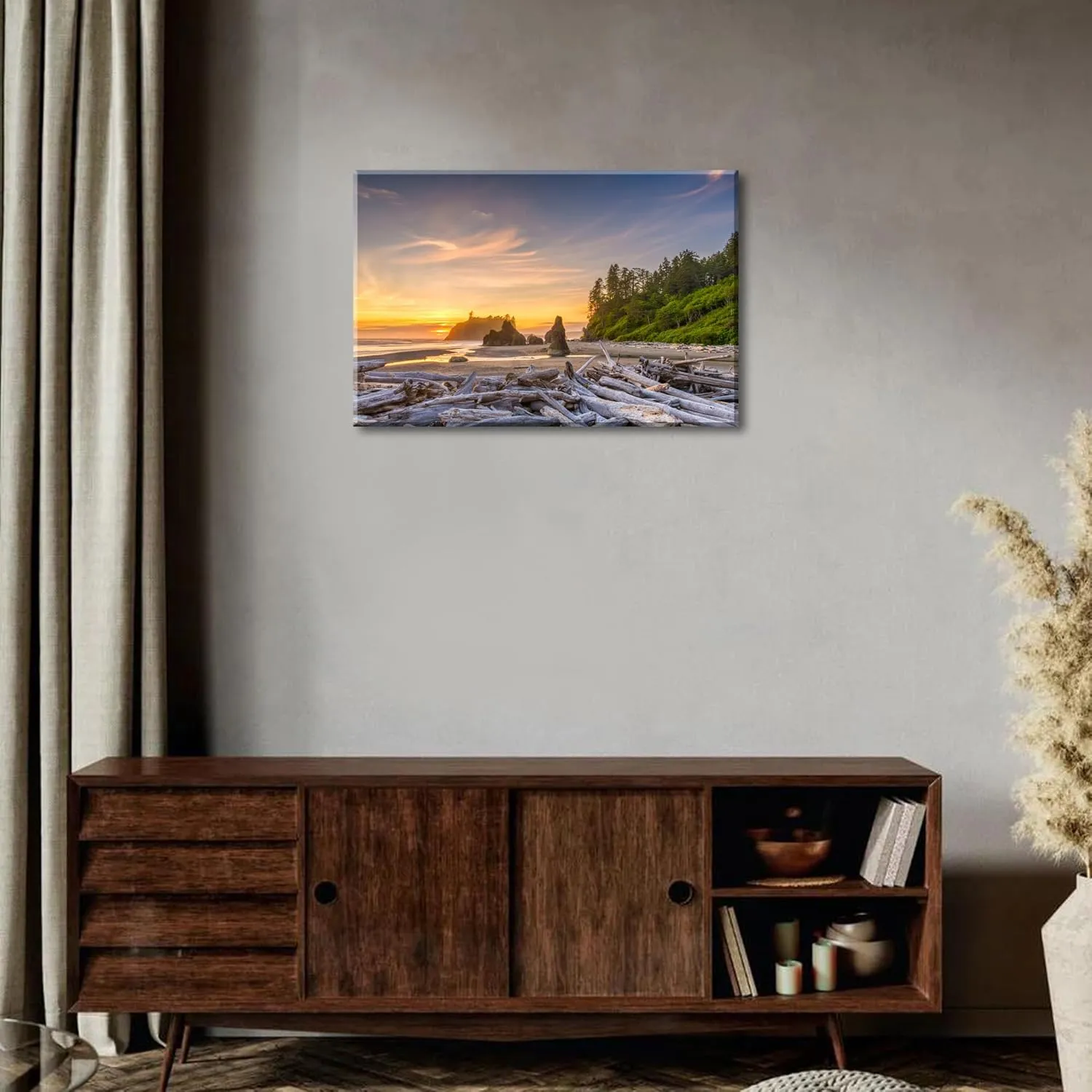 AIYISU Beach Canvas Wall Art National Park Posters Wall Decor Sunset Coastal Bathroom Decor Washington Olympic Beach Landscape Canvas Prints Painting for Living Room Bedroom Home Decoration 16x24