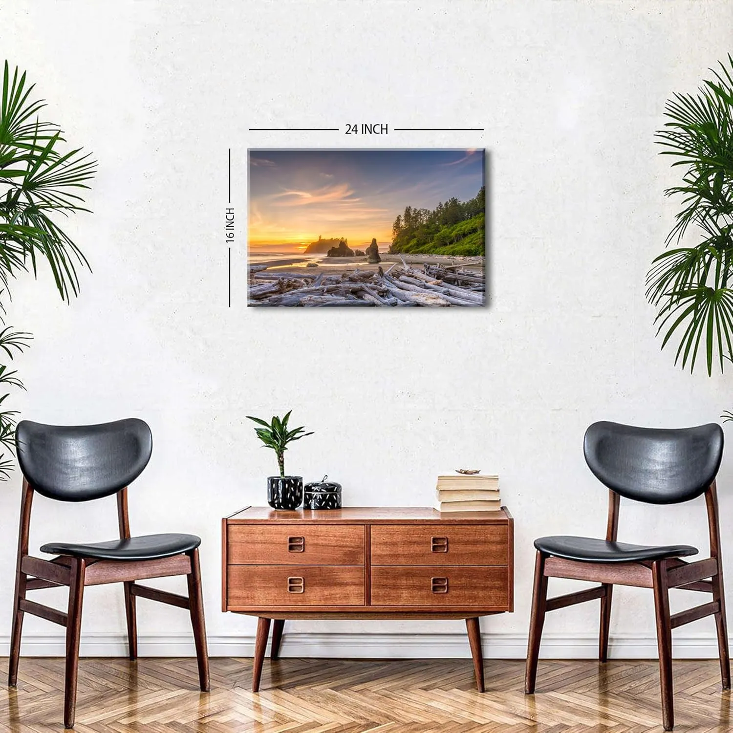 AIYISU Beach Canvas Wall Art National Park Posters Wall Decor Sunset Coastal Bathroom Decor Washington Olympic Beach Landscape Canvas Prints Painting for Living Room Bedroom Home Decoration 16x24