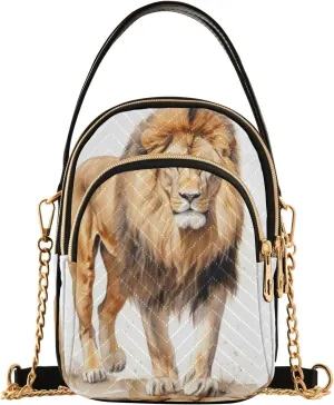 ALAZA Quilted Crossbody Bags for Women,Lion (1) Women's Crossbody Handbags Small Travel Purses Phone Bag