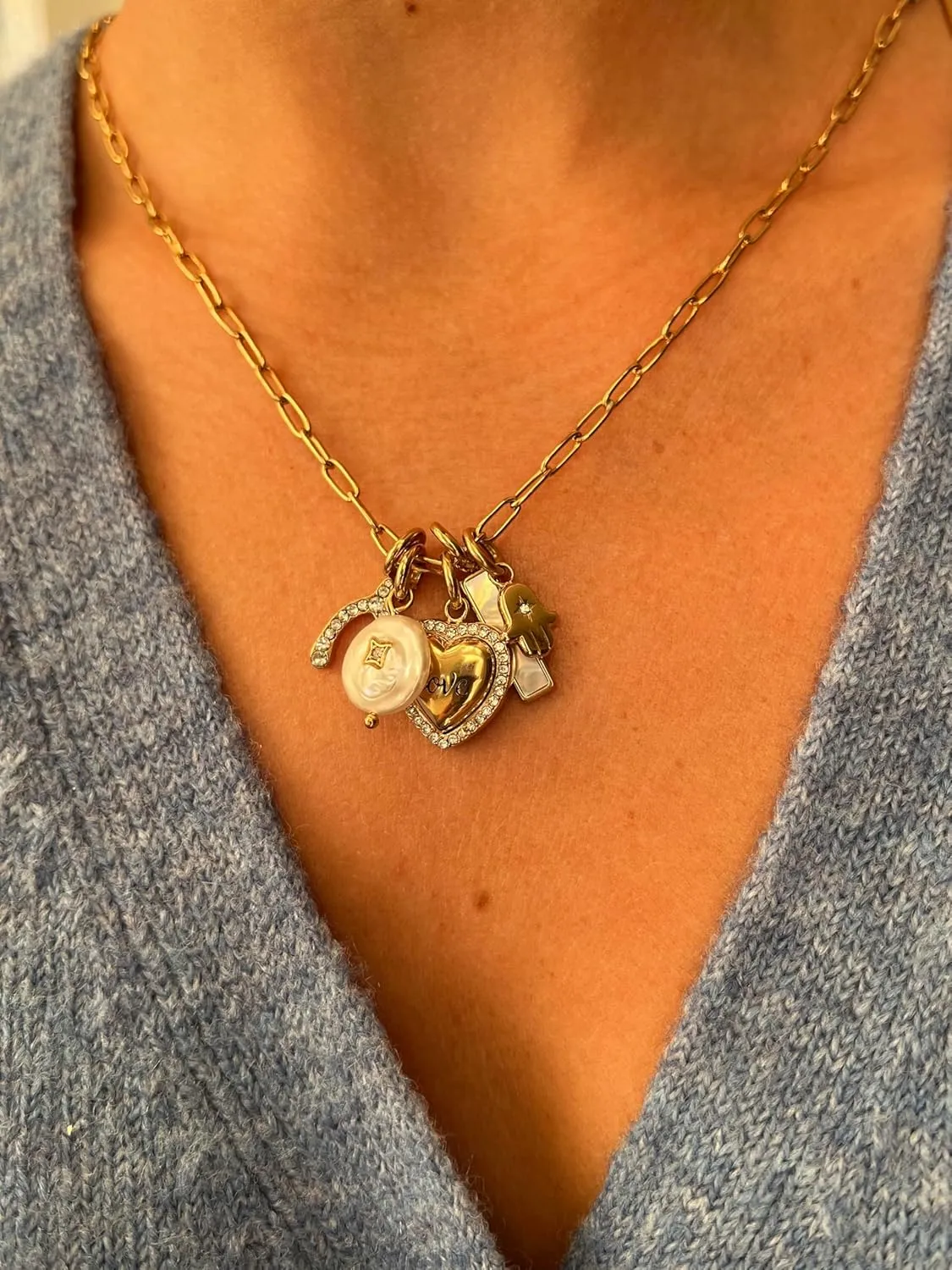 Alex and Ani Faceted Rolo Charm & Layering Necklace