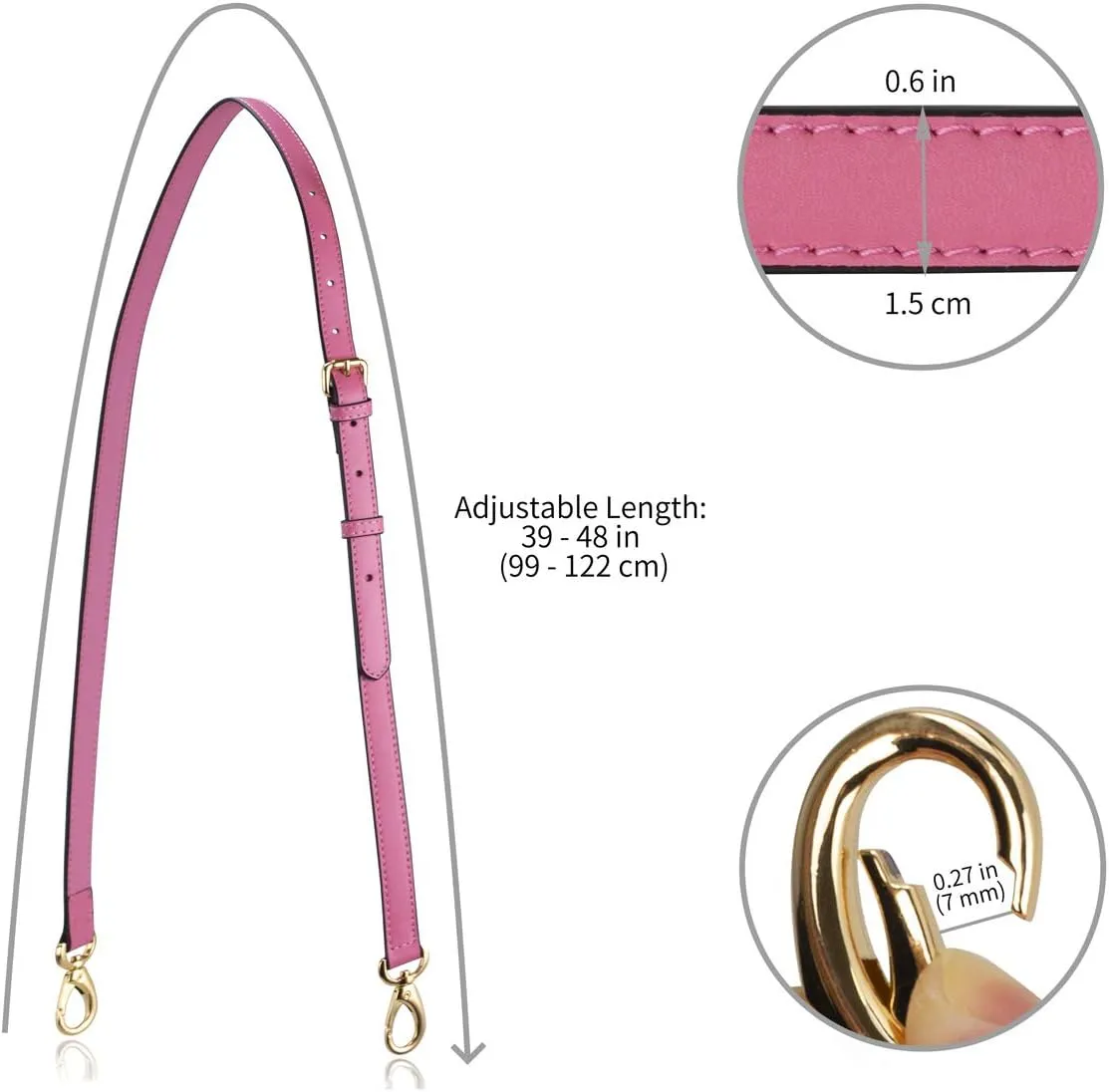 Allzedream Genuine Leather Purse Strap Replacement Crossbody Handbag Long Adjustable