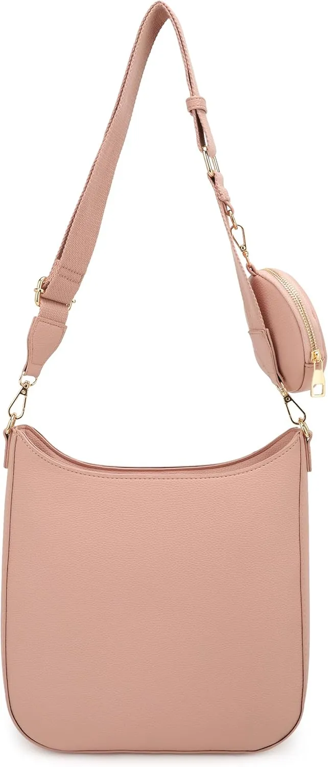 ALYSSA Quilted Crossbody Bag for Women Vegan Leather Hobo Handbag Wallet Set Shoulder Bag With Coin Purse Pouch