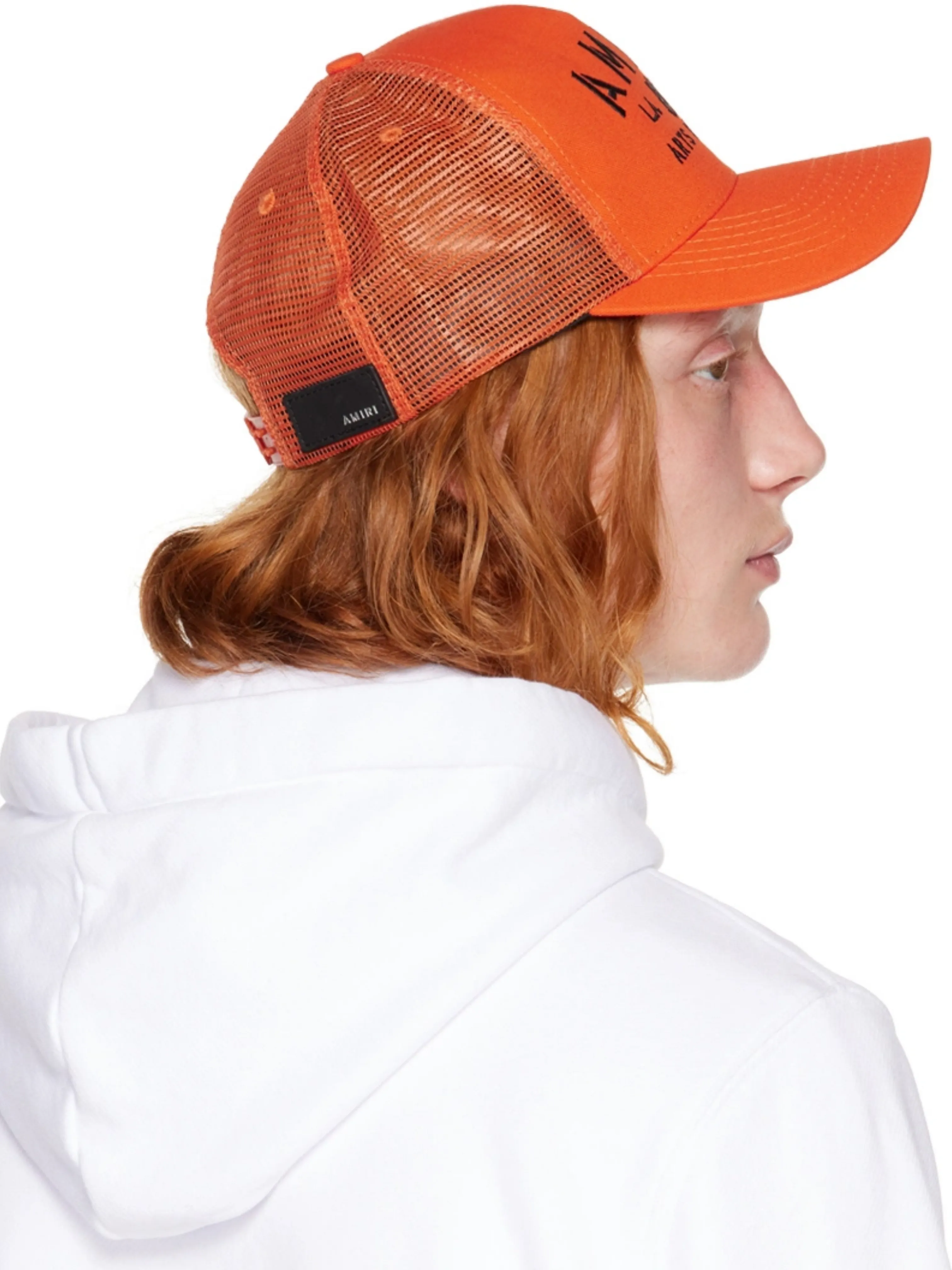 AMIRI STENCIL TRUCKER HAT ORANGE