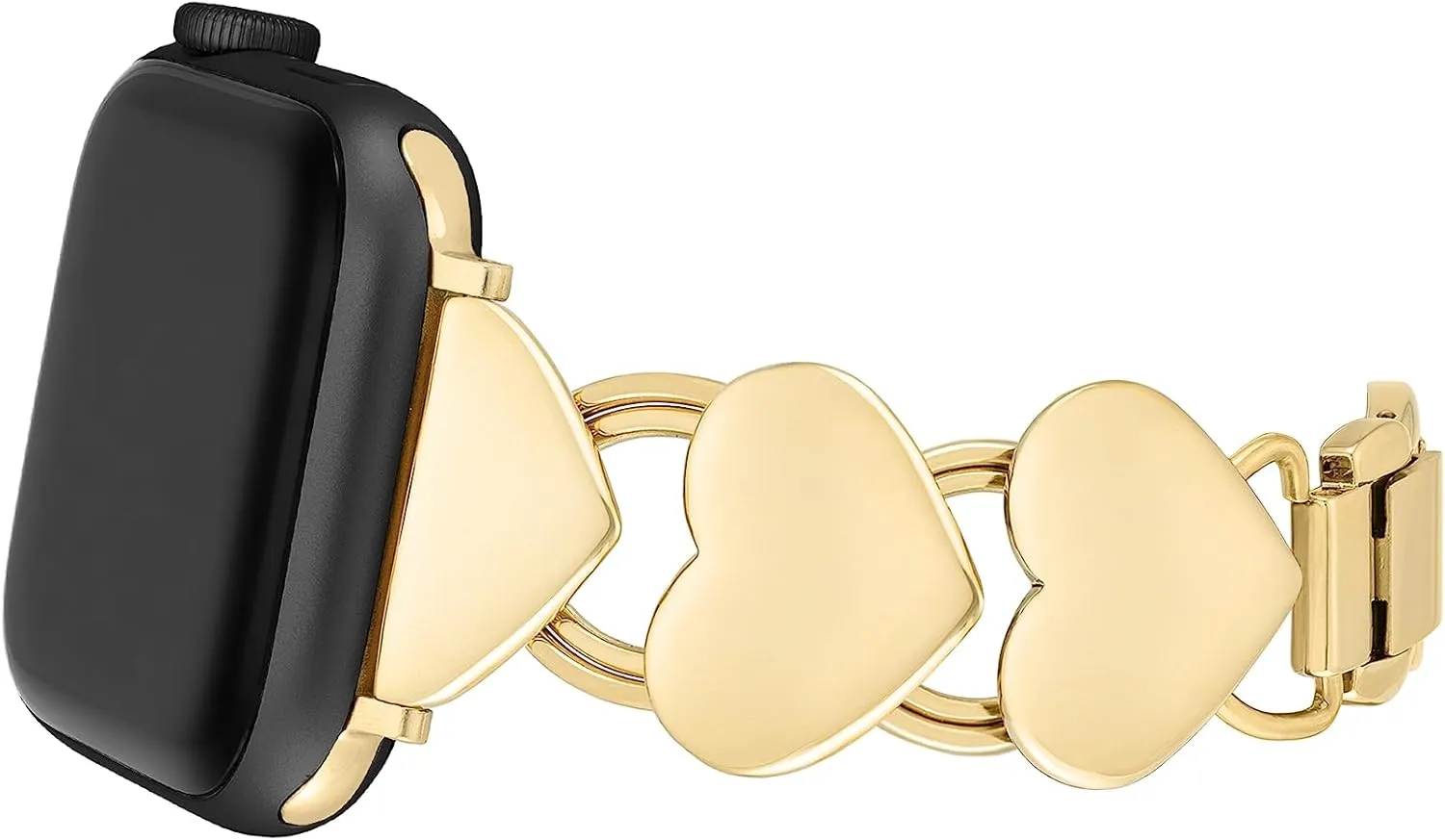 Anne Klein Heart Link Chain Bracelet for Apple Watch Secure, Adjustable, Apple Watch Band Replacement, Fits Most Wrists