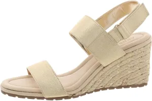 Anne Klein Womens Sly Canvas Dressy Wedge Sandals