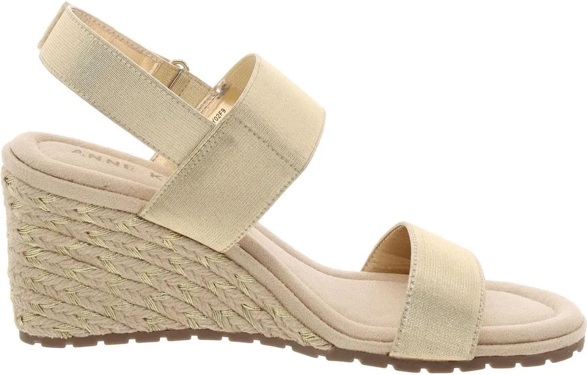Anne Klein Womens Sly Canvas Dressy Wedge Sandals