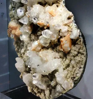Apophyllite, Stilbite On Acrylic Stand Natural Mineral Specimen # TUC 040