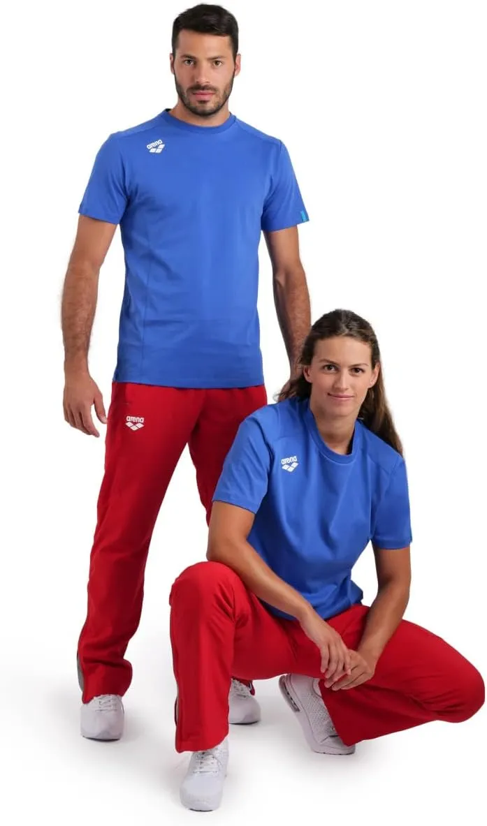 ARENA Team Unisex Panel Cotton T-Shirt Short Sleeve Crew Neck Regular Fit Workout Top Men's and Women's Active Tee