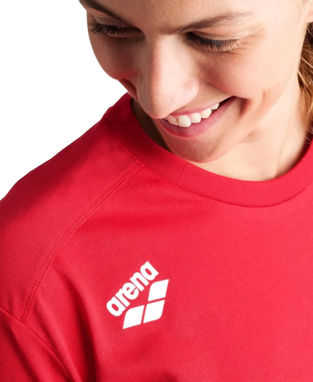 ARENA Team Unisex Panel Cotton T-Shirt Short Sleeve Crew Neck Regular Fit Workout Top Men's and Women's Active Tee