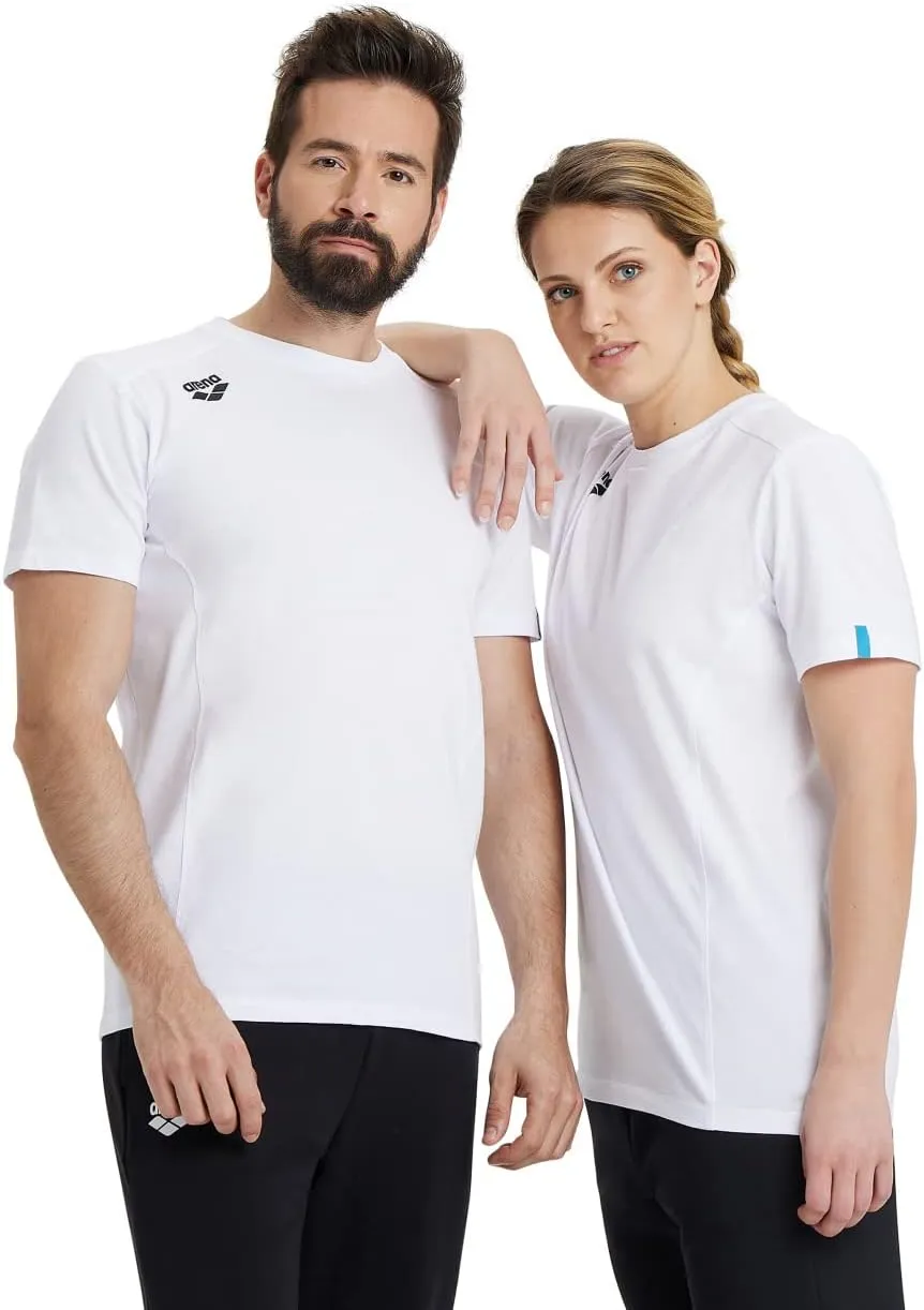 ARENA Team Unisex Panel Cotton T-Shirt Short Sleeve Crew Neck Regular Fit Workout Top Men's and Women's Active Tee