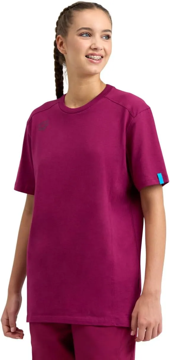 ARENA Team Unisex Panel Cotton T-Shirt Short Sleeve Crew Neck Regular Fit Workout Top Men's and Women's Active Tee