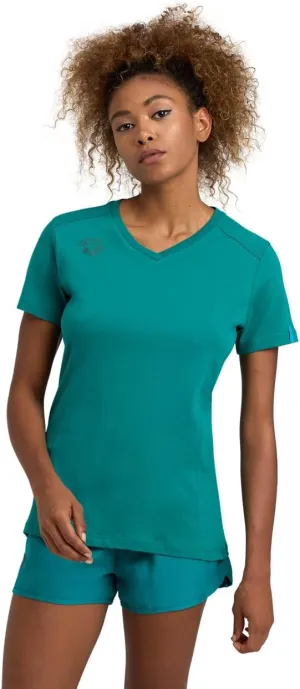 ARENA Team Women's Panel Cotton T-Shirt Short Sleeve V-Neck Active Tee Regular Fit Lightweight Athletic Top Gym Training