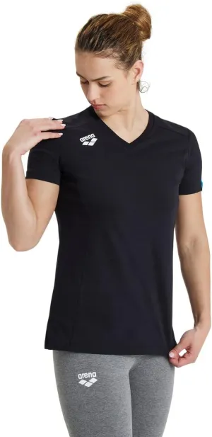 ARENA Team Women's Panel Cotton T-Shirt Short Sleeve V-Neck Active Tee Regular Fit Lightweight Athletic Top Gym Training