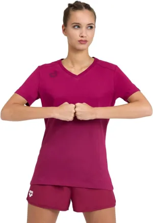 ARENA Team Women's Panel Cotton T-Shirt Short Sleeve V-Neck Active Tee Regular Fit Lightweight Athletic Top Gym Training