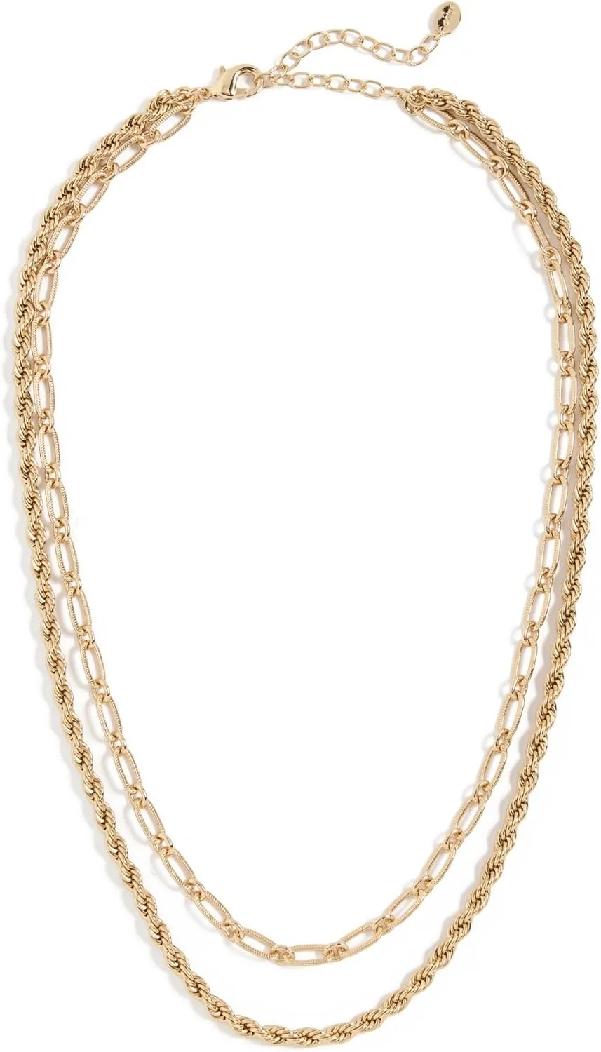 Argento Vivo Women's Rope & Link 2 Row Necklace