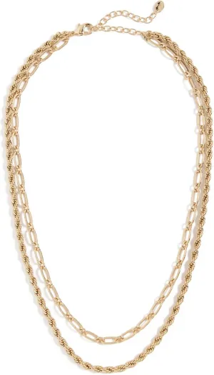 Argento Vivo Women's Rope & Link 2 Row Necklace