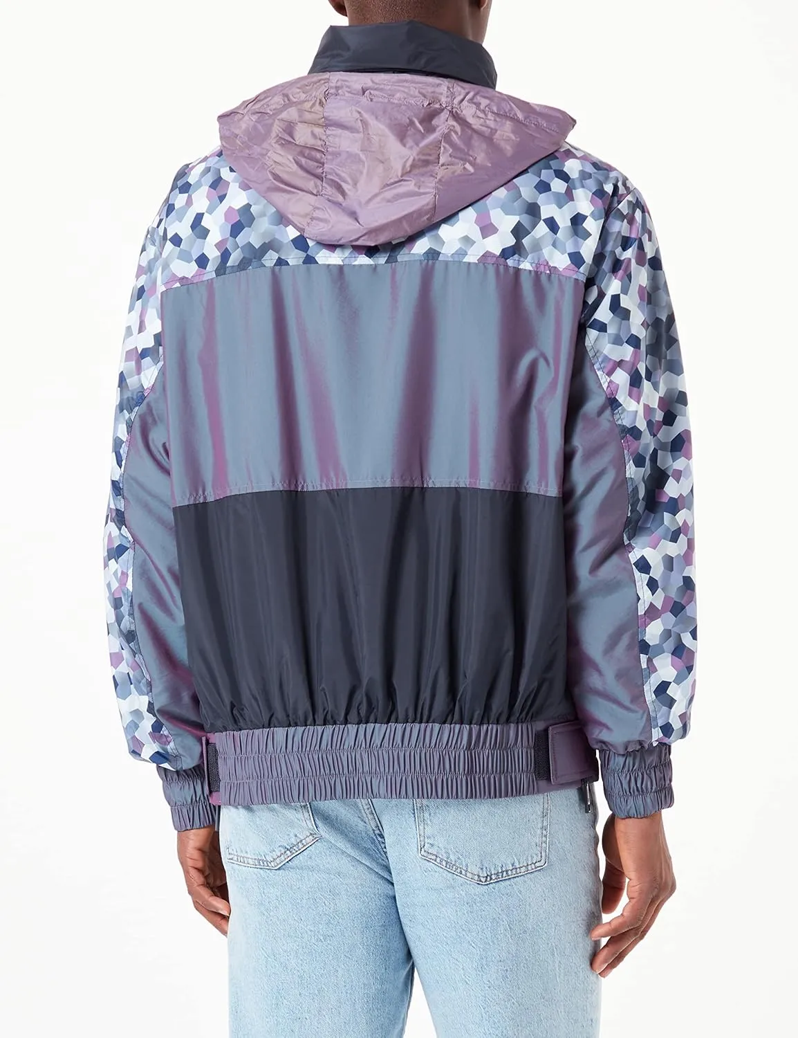 Armani Exchange Men's Color Blocked Logo Pullover Warm-up Jacket