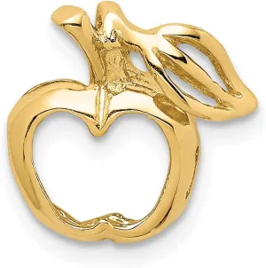 Avariah Solid 14K Yellow Gold Polished Cut-out Apple Chain Slide