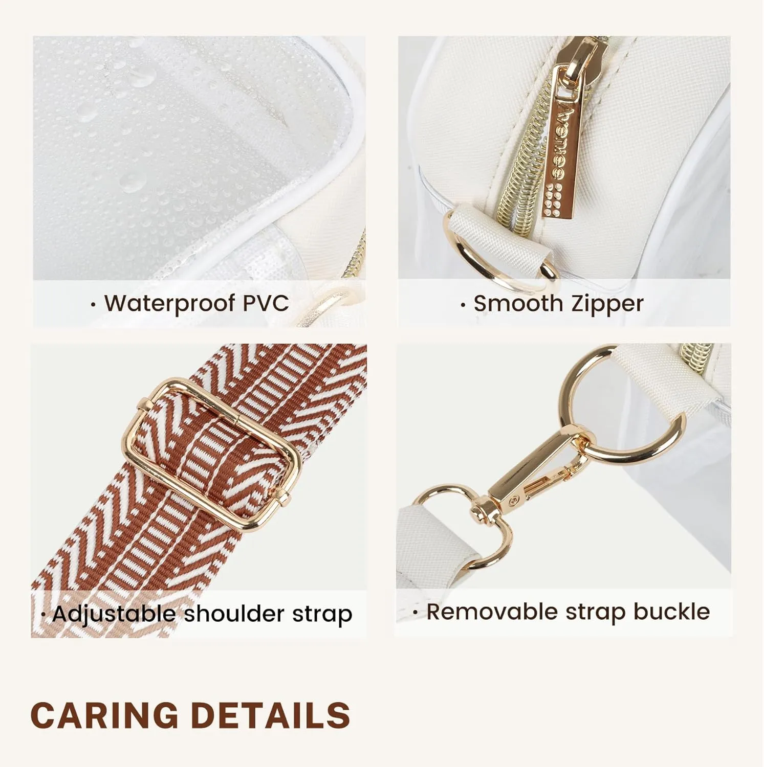 Aveniee Clear Bag Stadium Approved, Clear Purses for Women, Crossbody Bag for Concerts with Adjustable Strap