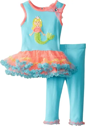 Baby Girls' Mermaid Applique Tutu Legging Set